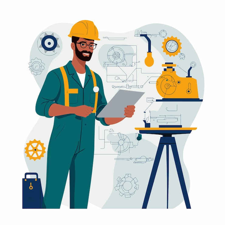 Vector ingenieur die illustratiekunst maakt