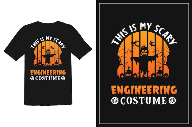 Vector ingenieur halloween t-shirtontwerp