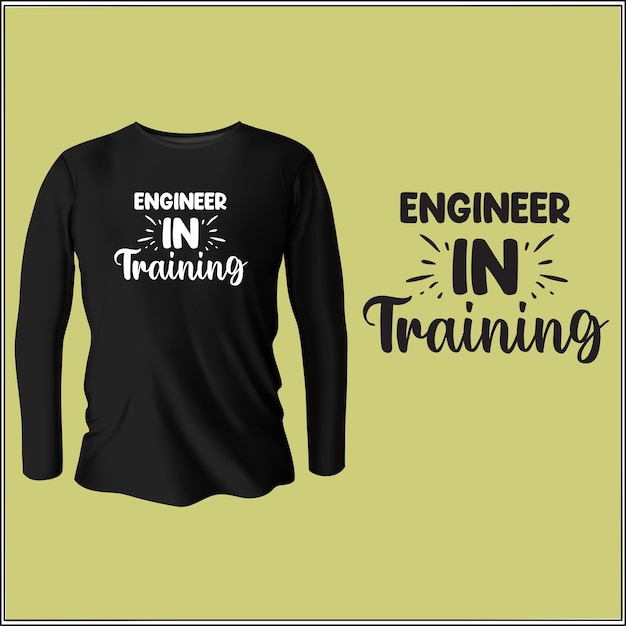 ingenieur in opleiding t-shirtontwerp met vector