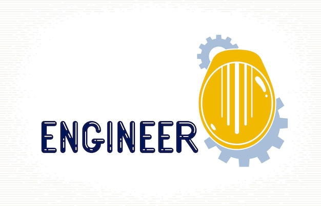 Ingenieur logo of icoon met gele veiligheidshelm, stijlvol industrieel en bouw grafisch ontwerpelement.