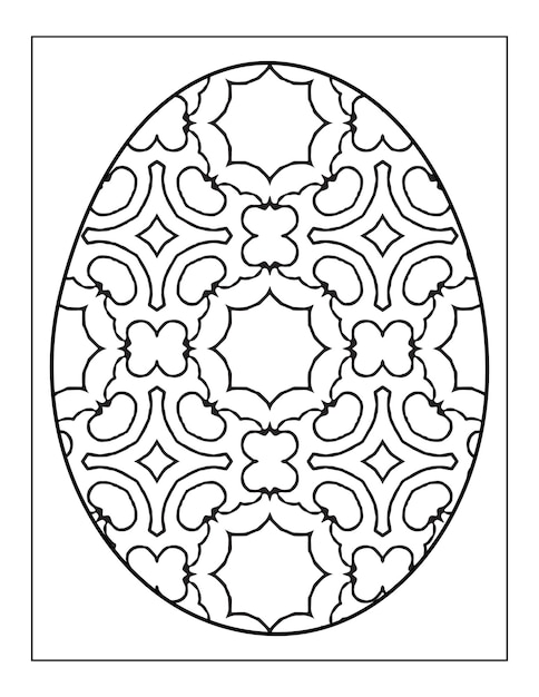 Ingewikkelde Easter Egg kleurplaat Ester day ei mandala bloem volwassen kleurboek