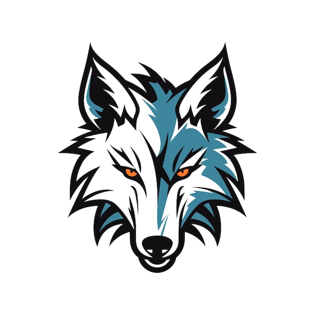 Ingewikkelde wolf hoofd hand getrokken logo ontwerp illustratie