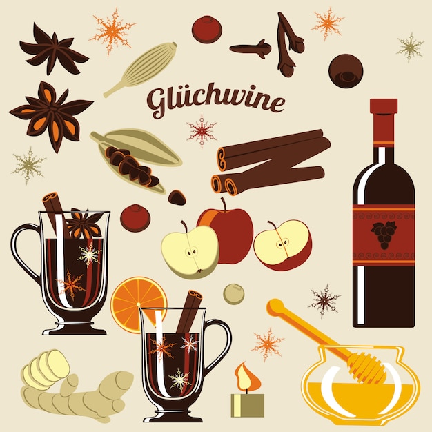 Ingrediënten voor glühwein.