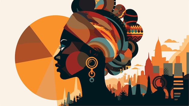 Inheemse Afrikaanse vrouw artistiek afgebeeld
