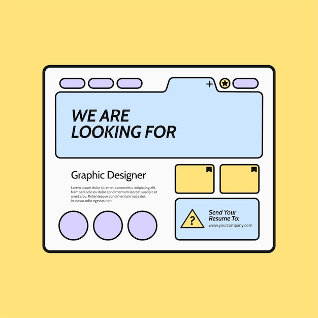 Inhuur van een UI-frame met een plat ontwerp