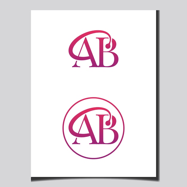 Vector initial ab letter logo design vector templet