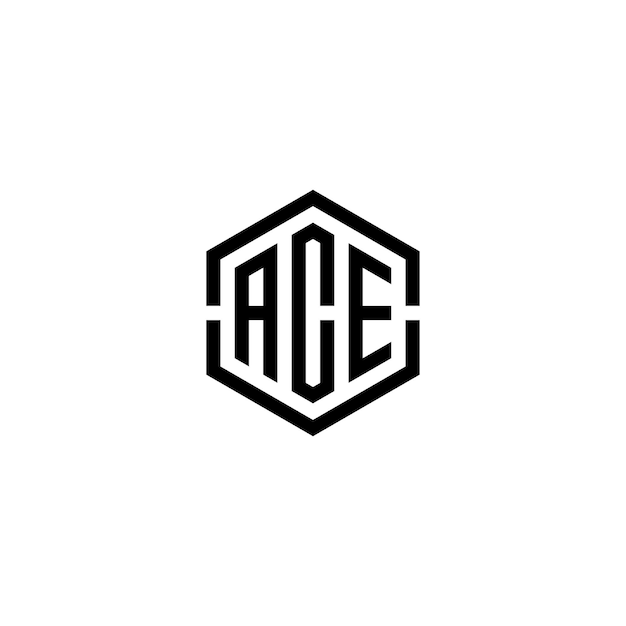 Initial ace logo pentagon properties