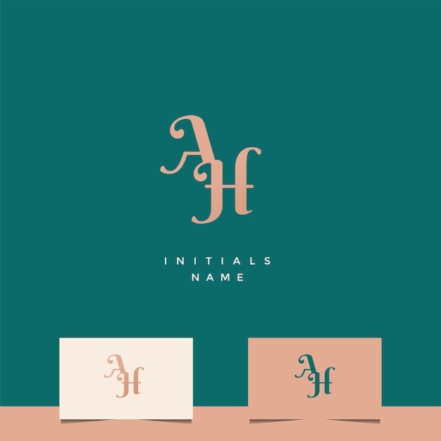 Initial AH Monogram Logo Design