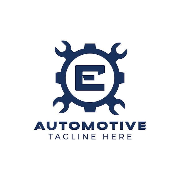 Первоначальный логотип автомобильной буквы e с креативным дизайном брендинга