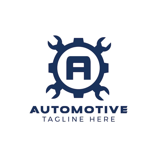 Lettera automobilistica iniziale un logo con un design di branding creativo