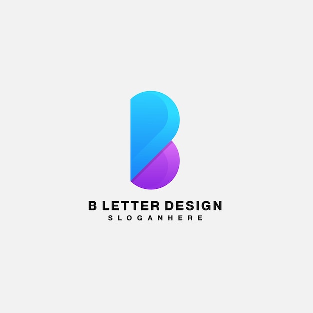 Vettore icona colorata gradiente logo iniziale b design