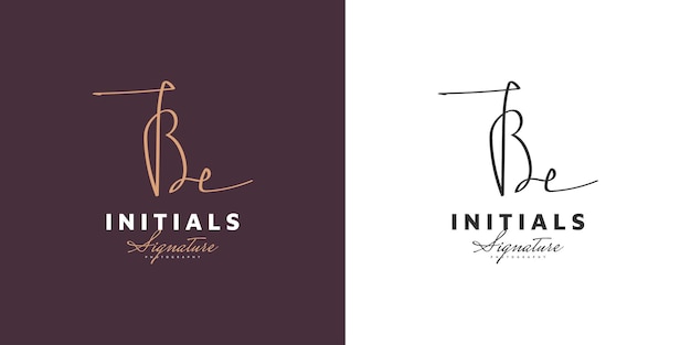 Initial b and e logo design with handwriting style. be signature logo or symbol for wedding, fashion, jewelry, boutique, and business identity