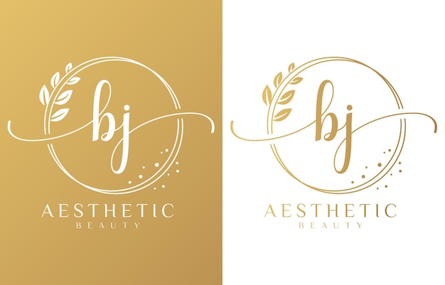 Initial B and J Feminine Logo Design