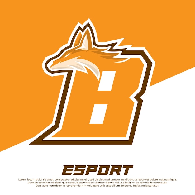 이니셜 B 문자 로고 디자인 늑대 마스코트 Esport 로고 디자인 Cerberus Head Mascot Esport