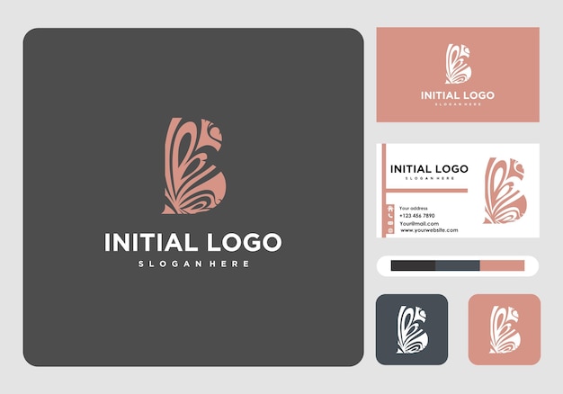 Initial B logo and business card