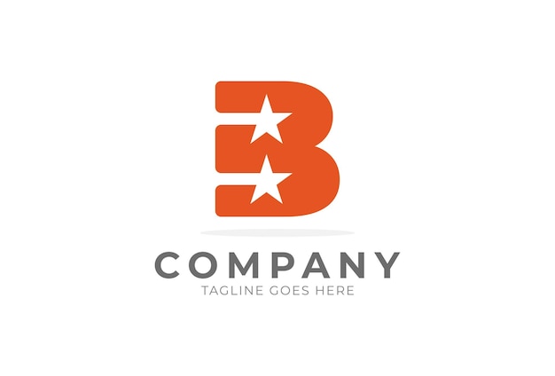 Initial B Star Logo, Letter B with star inside,usable for brand and business logos, flat design logo