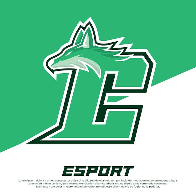 Logo iniziale della lettera c design lupo mascotte esport logo design cerberus head mascot esport