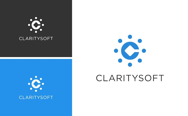 Initial C logo duidelijkheid software CRM software ontwerp vector