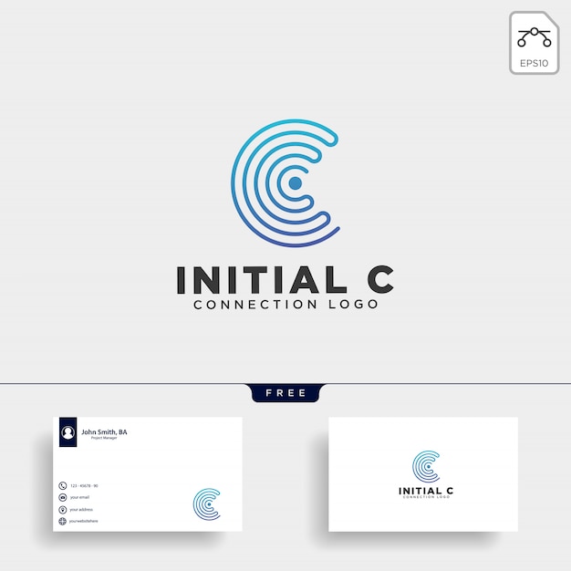 Initial c wifi logo template vector illustration