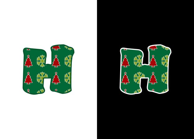 Initial christmas letter h logo designs. it will be suitable for which company or brand name