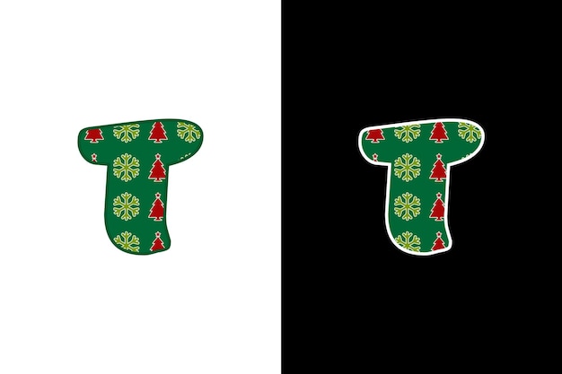 Initial Christmas Letter T Logo Designs. It will be suitable for which company or brand name