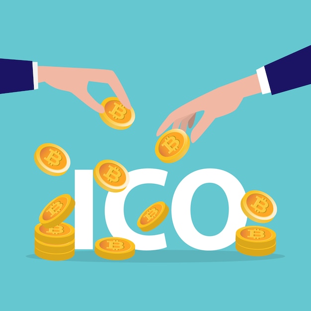 Initial coin offering, ico, company Raise funds concept