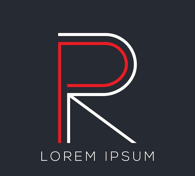 Первоначальный и креативный минималистичный логотип с алфавитом для компании PR