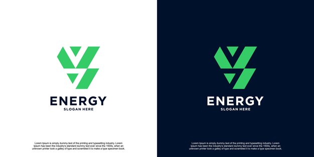 Vettore design iniziale del logo creative thunder energy