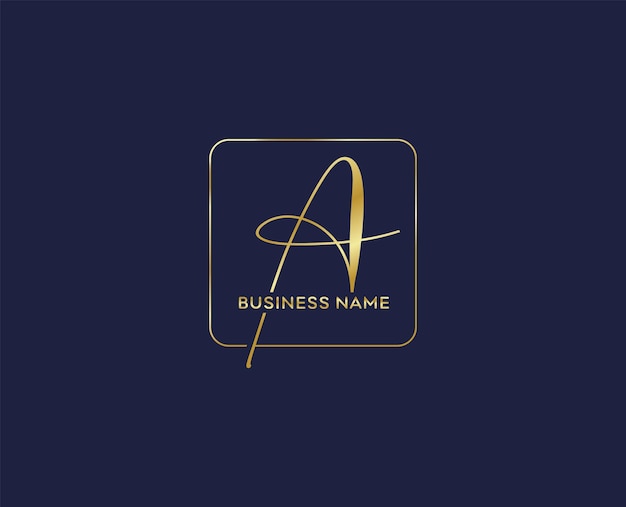 Initial cursive letter A logo design vector