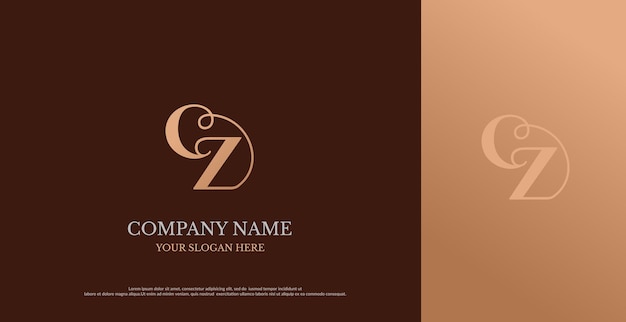 Initial CZ Logo Design Vector