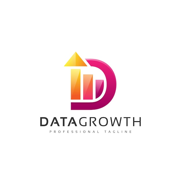 Дизайн логотипа Initial d и Statistics Business Chart Bar