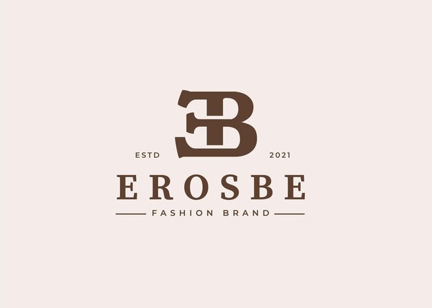 ベクトル 最初のeb文字ロゴデザインテンプレートイラスト