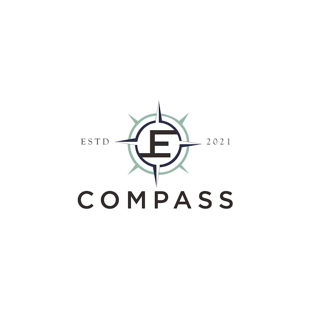 Initial e compass logo designs