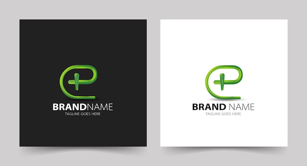 Начальная электронная монограмма с логотипом плюс для медицинского или медицинского бизнеса и фирменного стиля компании