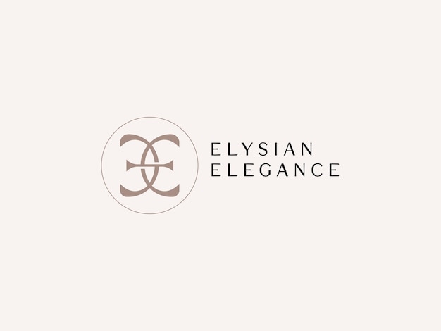 Iniziale ee per elysian elegance lady preneur logo template per donna d'affari