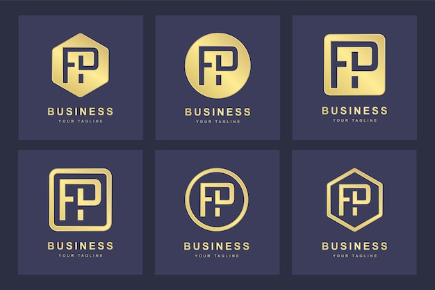 Initial fp letter logo design.