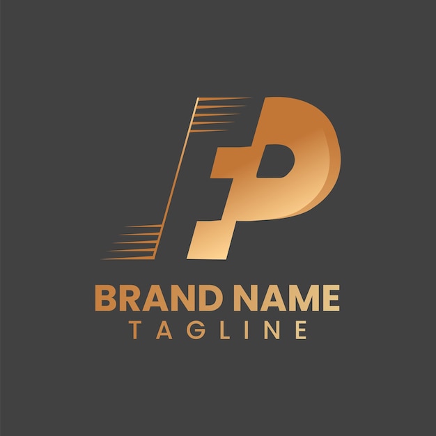 Initial fp monogram logo design