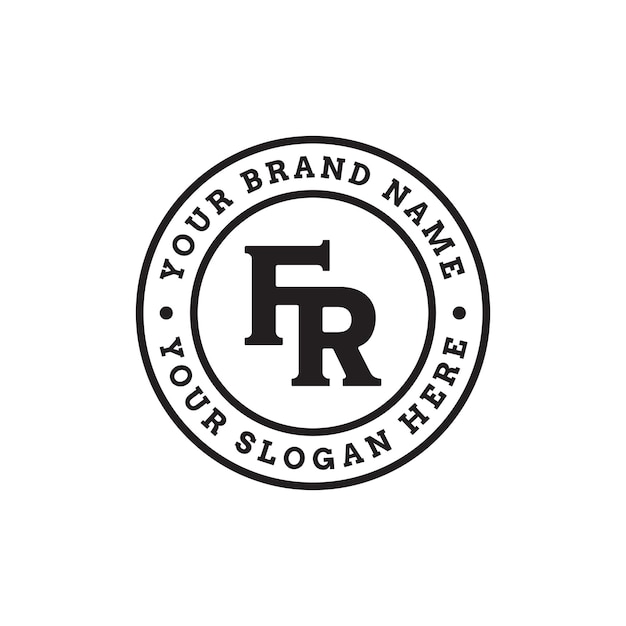 Vector initial fr monogram logo