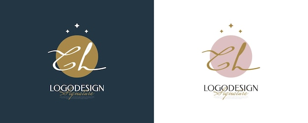 Initial g and h logo design in elegant and minimalist handwriting style gh signature logo or symbol for wedding fashion jewelry boutique and business identity