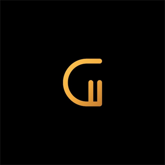 Initial g logo design line art color