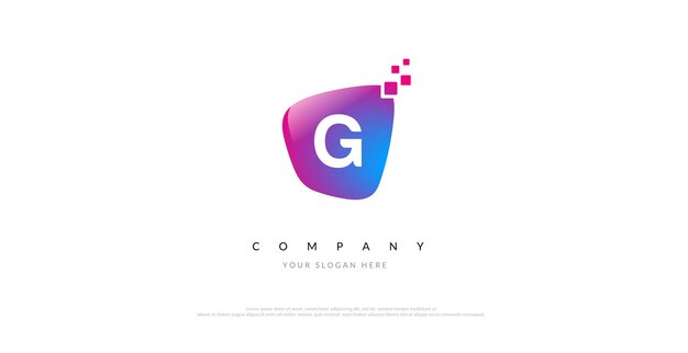 Initial g logo design with digital symbol