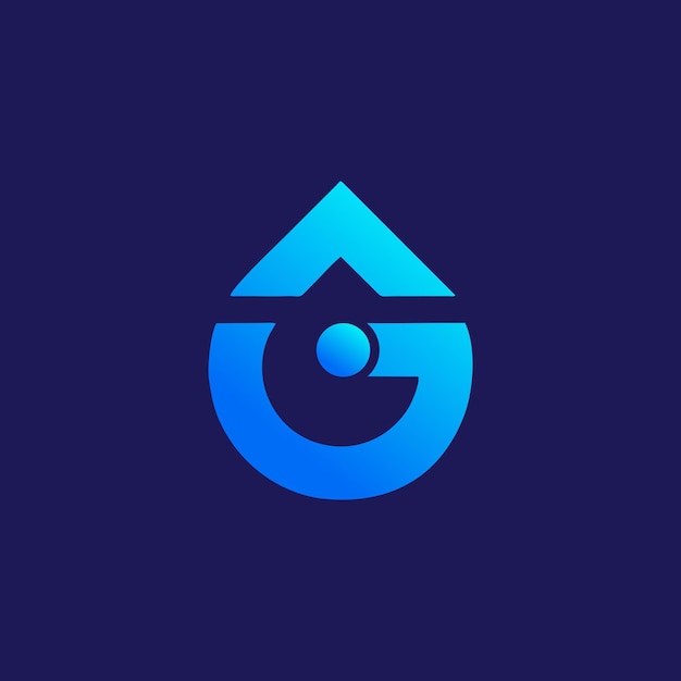 Vector initial g logo design with water drop shape