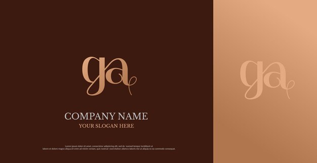 Initial Ga Logo Design Vector