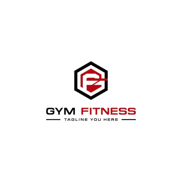 initial GF fitness gym logo design template - vector