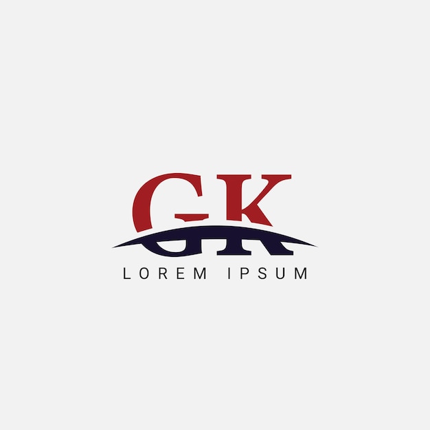 イニシャル GK KG 文字 ロゴデザインのベクトルテンプレート