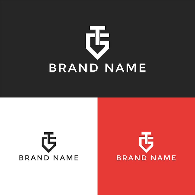 Vector initial gt or tg letter logo template for business