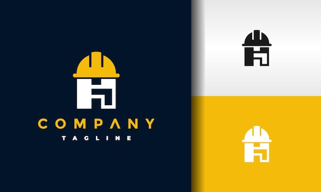 initial H helmet construction logo