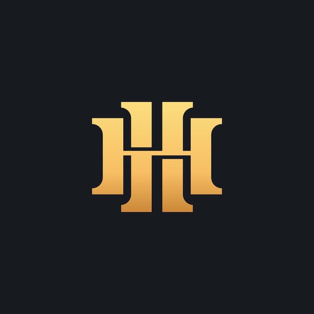 Modello iniziale del logo del monogramma h hh illustrazione vettoriale del logo dell'icona della lettera iniziale