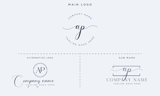 Initial handwriting signature logo premium vector