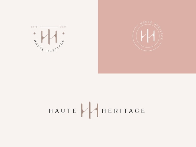 Инициал HH для Haute Heritage Lady Preneur Логотип шаблона для бизнесменки